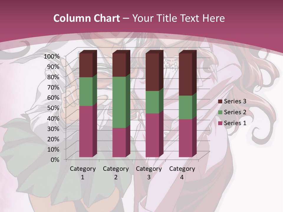 A Couple Of Anime Characters With A Pink Background PowerPoint Template