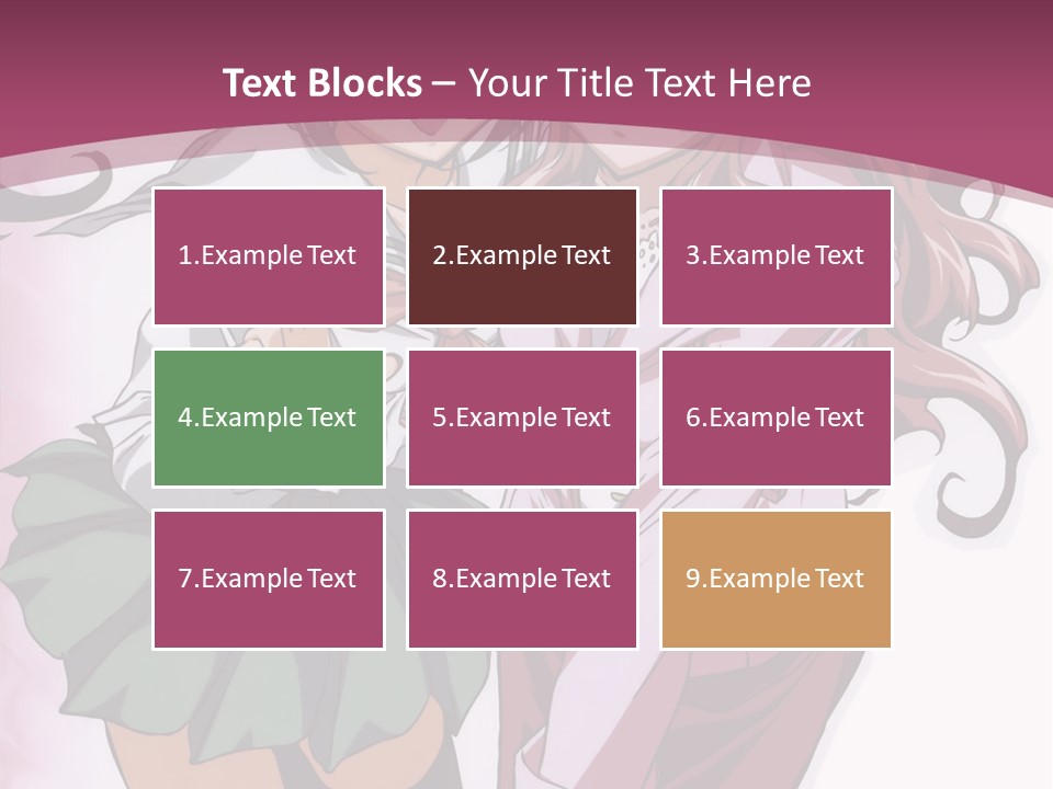 A Couple Of Anime Characters With A Pink Background PowerPoint Template