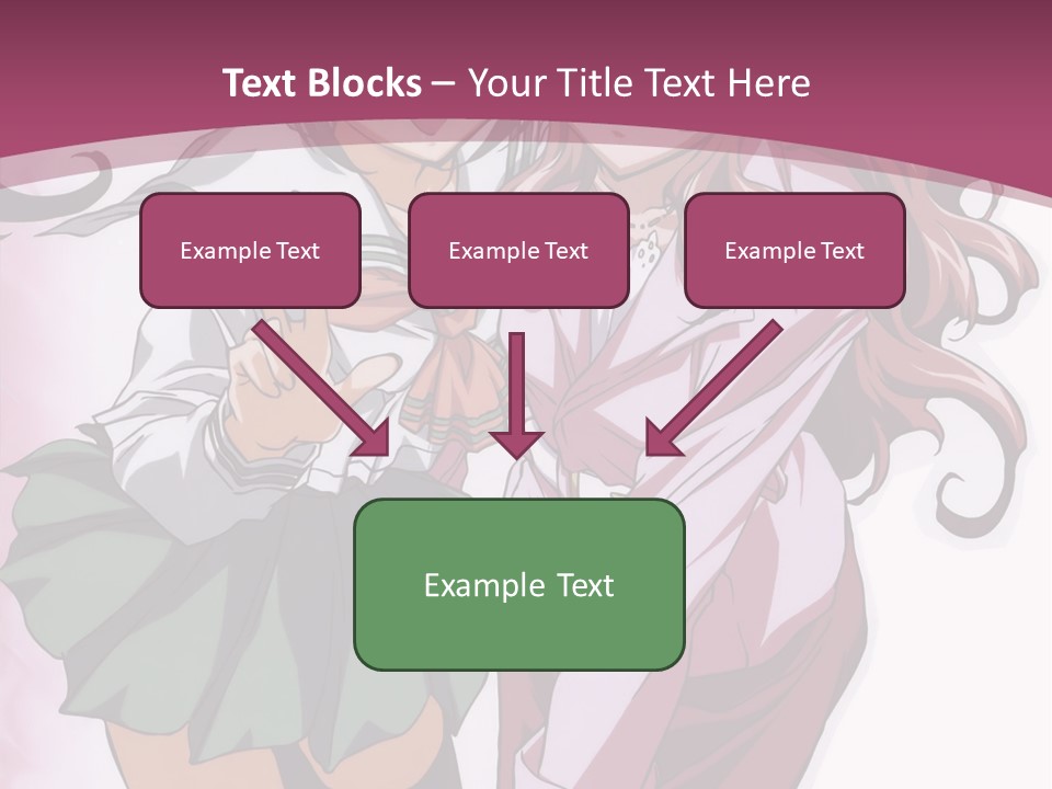 A Couple Of Anime Characters With A Pink Background PowerPoint Template