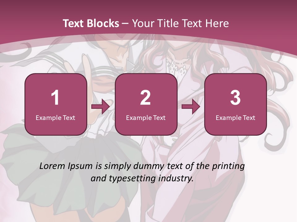 A Couple Of Anime Characters With A Pink Background PowerPoint Template