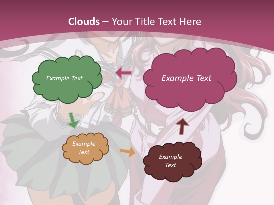 A Couple Of Anime Characters With A Pink Background PowerPoint Template