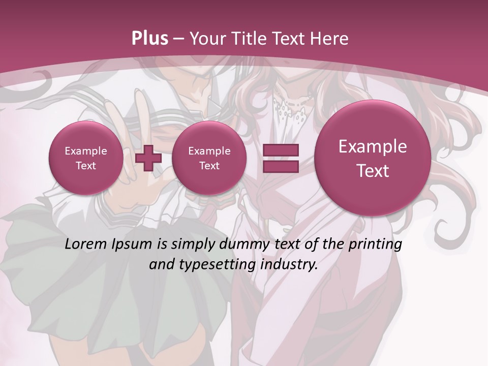 A Couple Of Anime Characters With A Pink Background PowerPoint Template