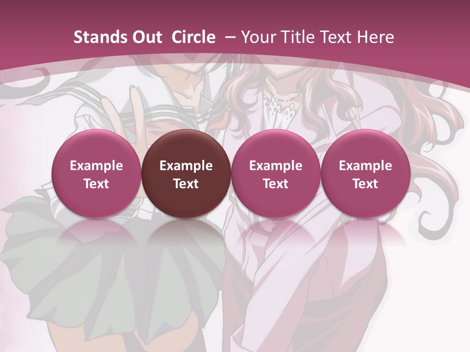 A Couple Of Anime Characters With A Pink Background PowerPoint Template