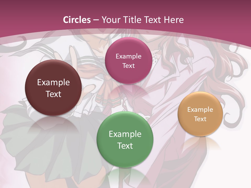 A Couple Of Anime Characters With A Pink Background PowerPoint Template