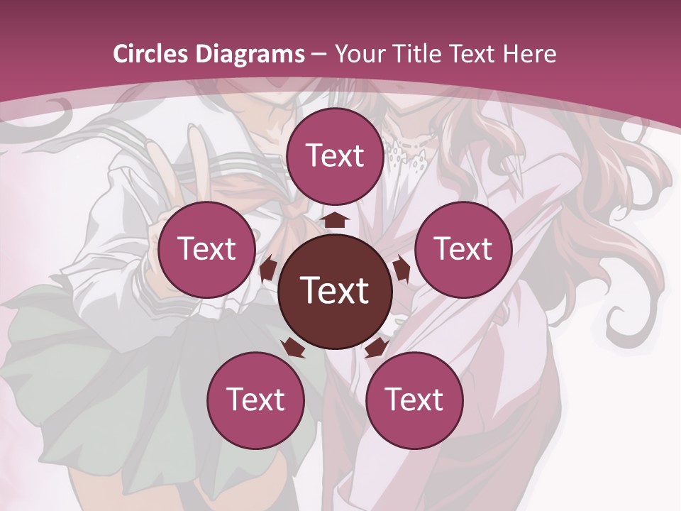 A Couple Of Anime Characters With A Pink Background PowerPoint Template