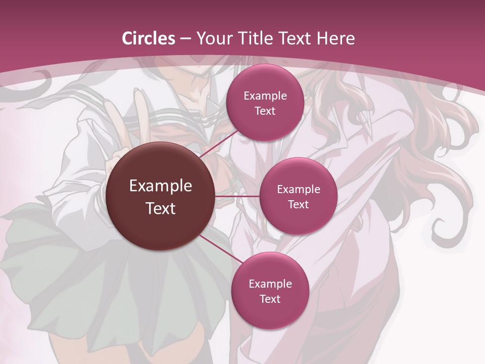 A Couple Of Anime Characters With A Pink Background PowerPoint Template