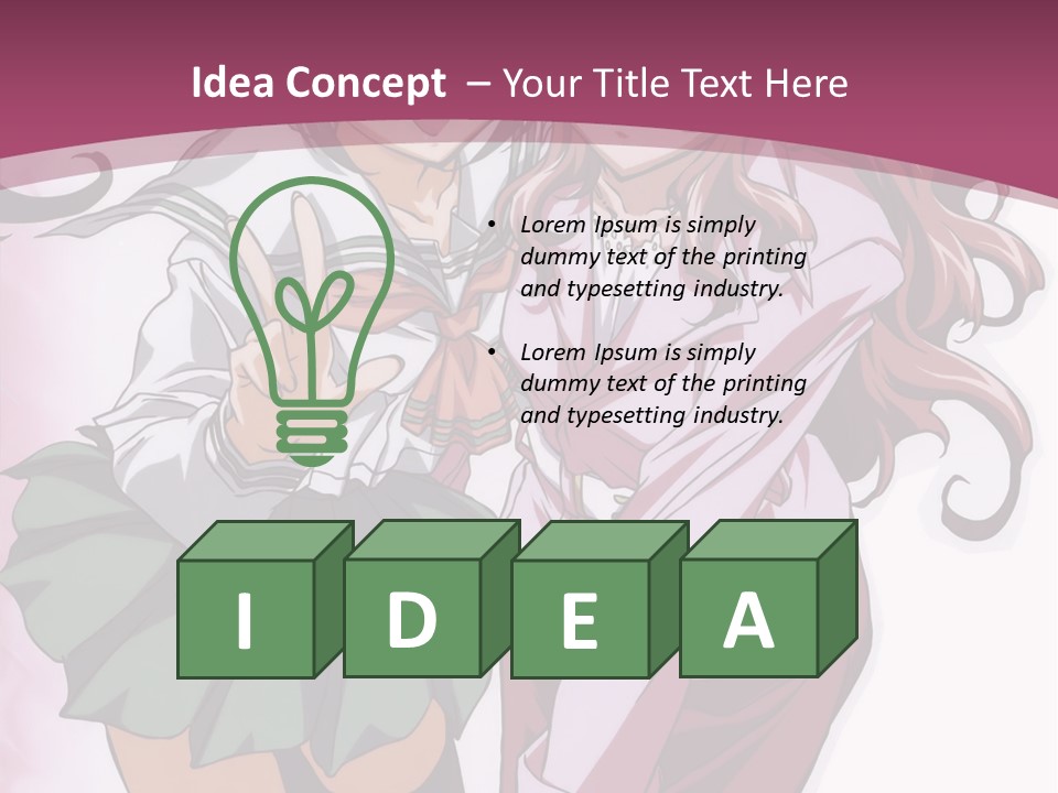 A Couple Of Anime Characters With A Pink Background PowerPoint Template