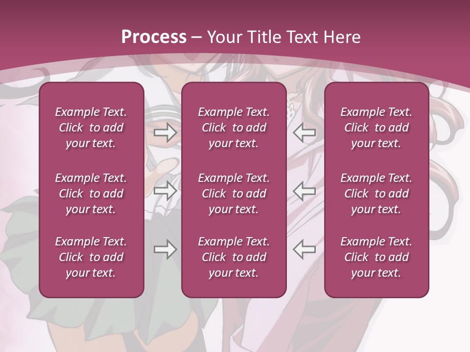 A Couple Of Anime Characters With A Pink Background PowerPoint Template