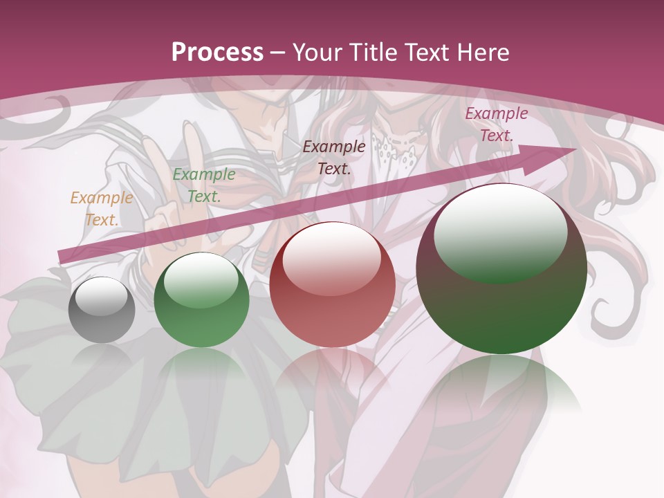 A Couple Of Anime Characters With A Pink Background PowerPoint Template