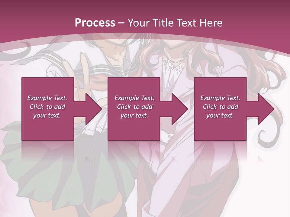 A Couple Of Anime Characters With A Pink Background PowerPoint Template