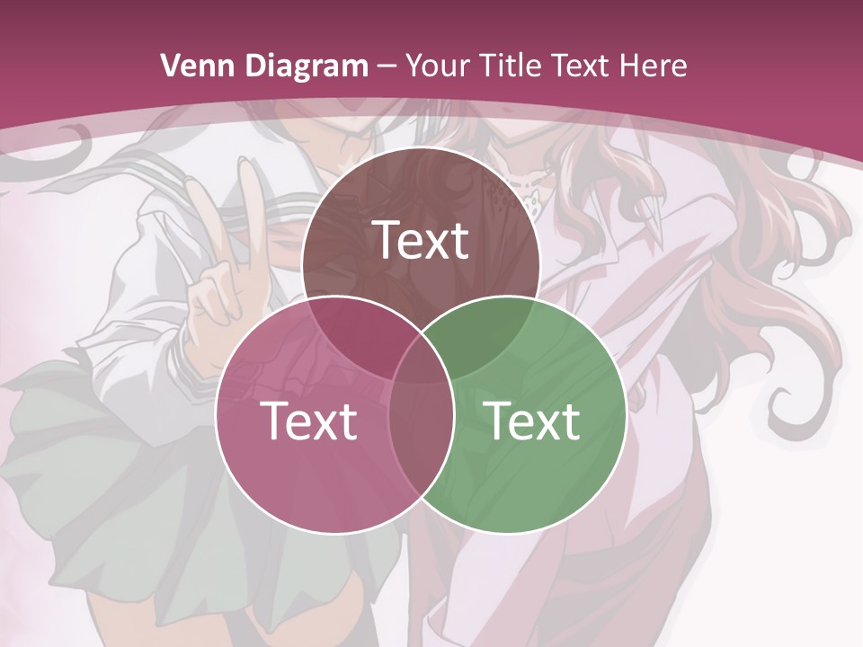 A Couple Of Anime Characters With A Pink Background PowerPoint Template