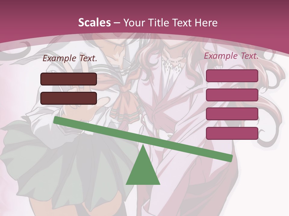 A Couple Of Anime Characters With A Pink Background PowerPoint Template