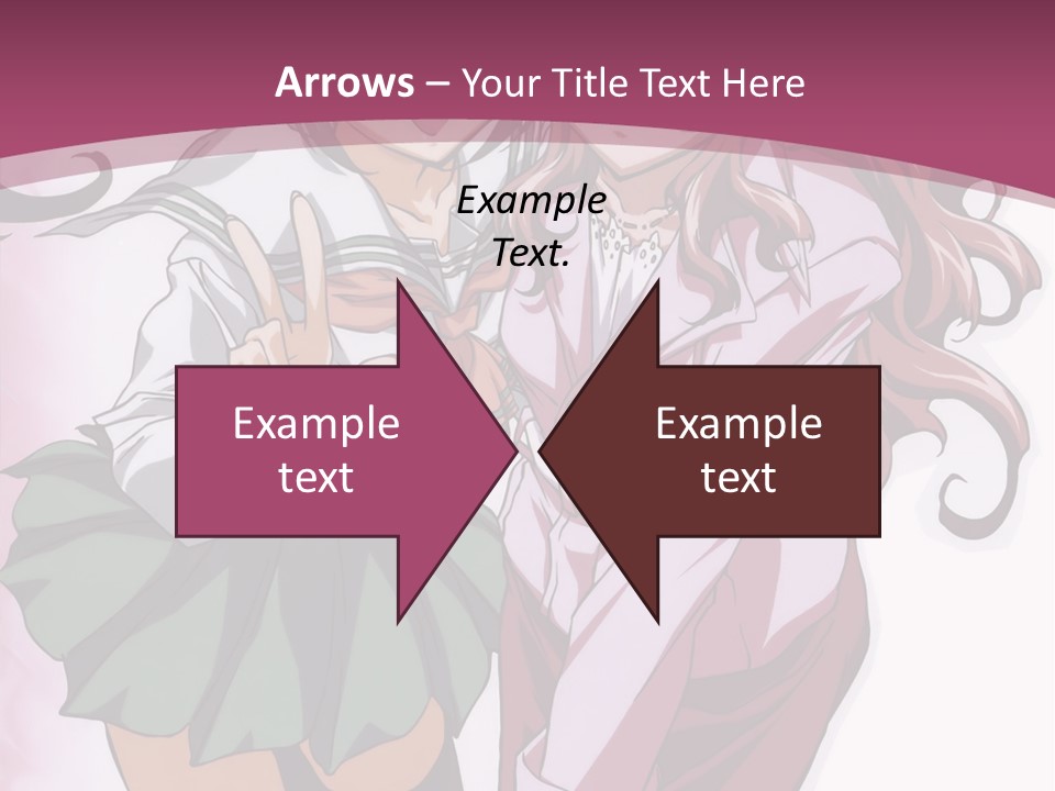 A Couple Of Anime Characters With A Pink Background PowerPoint Template