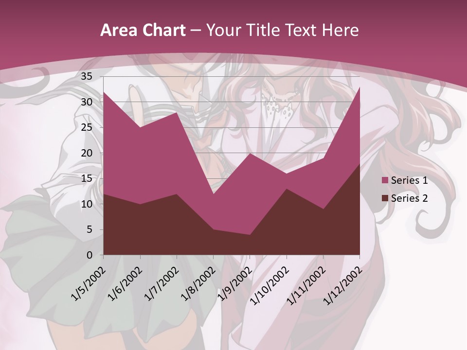 A Couple Of Anime Characters With A Pink Background PowerPoint Template