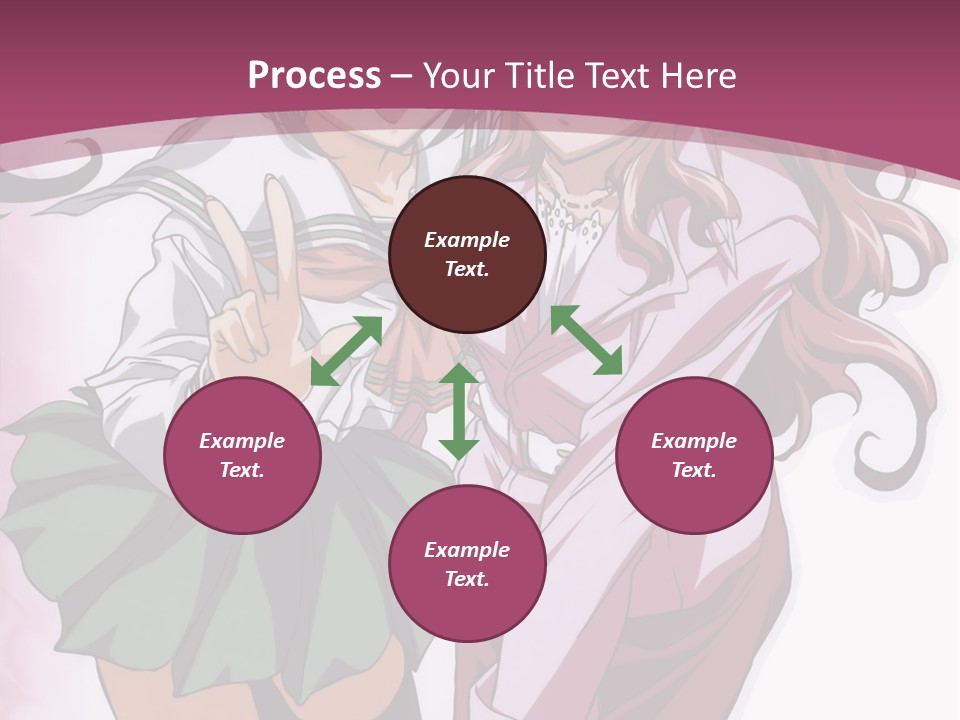 A Couple Of Anime Characters With A Pink Background PowerPoint Template