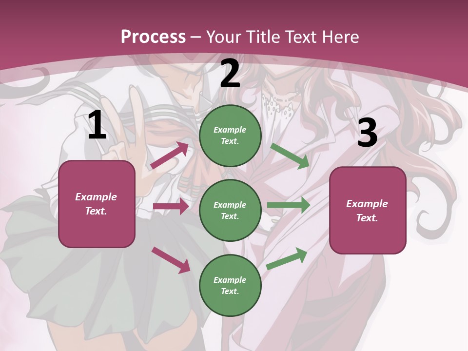 A Couple Of Anime Characters With A Pink Background PowerPoint Template