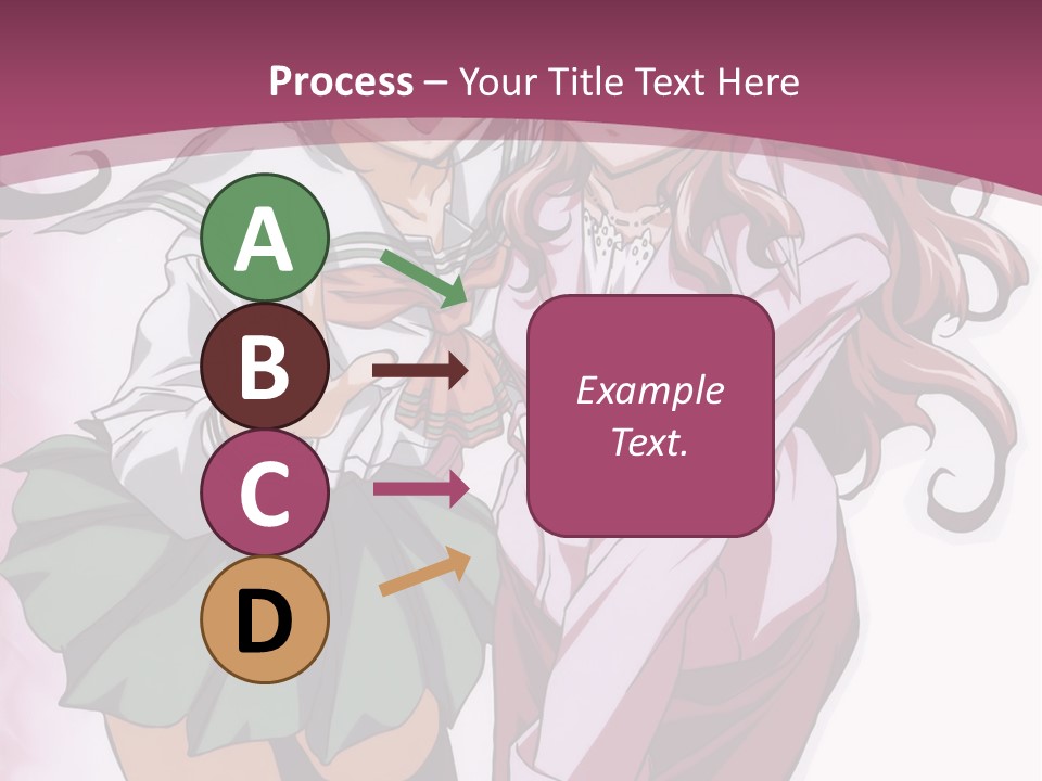 A Couple Of Anime Characters With A Pink Background PowerPoint Template