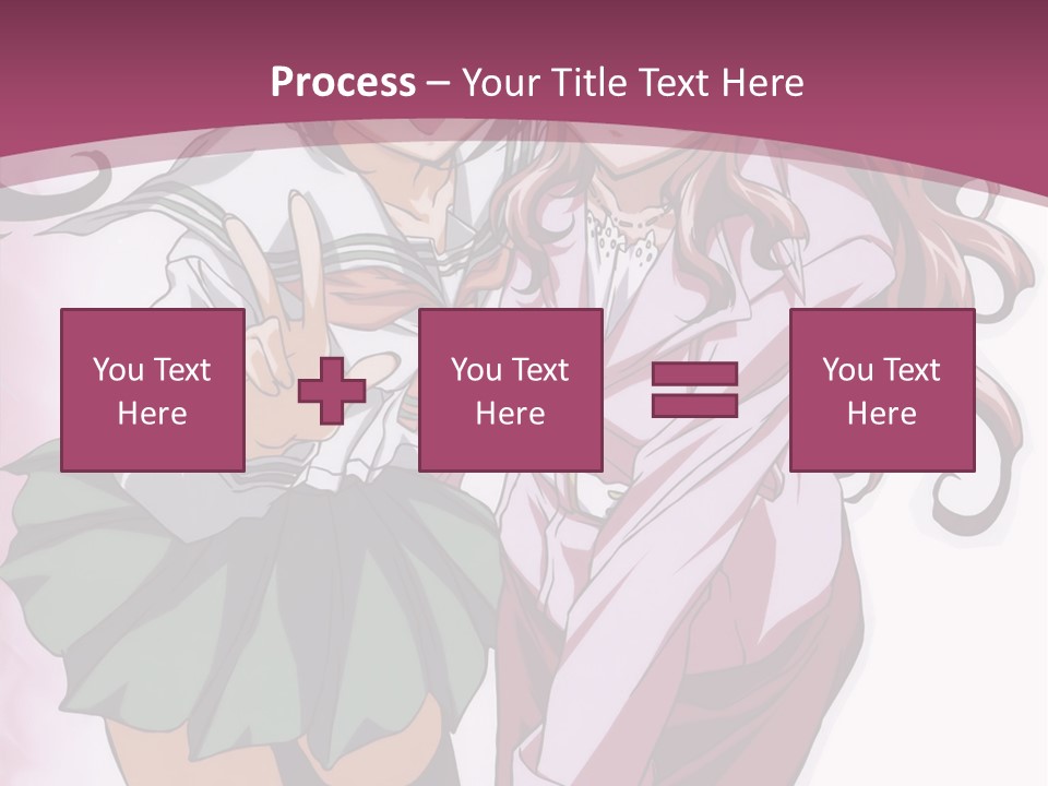 A Couple Of Anime Characters With A Pink Background PowerPoint Template