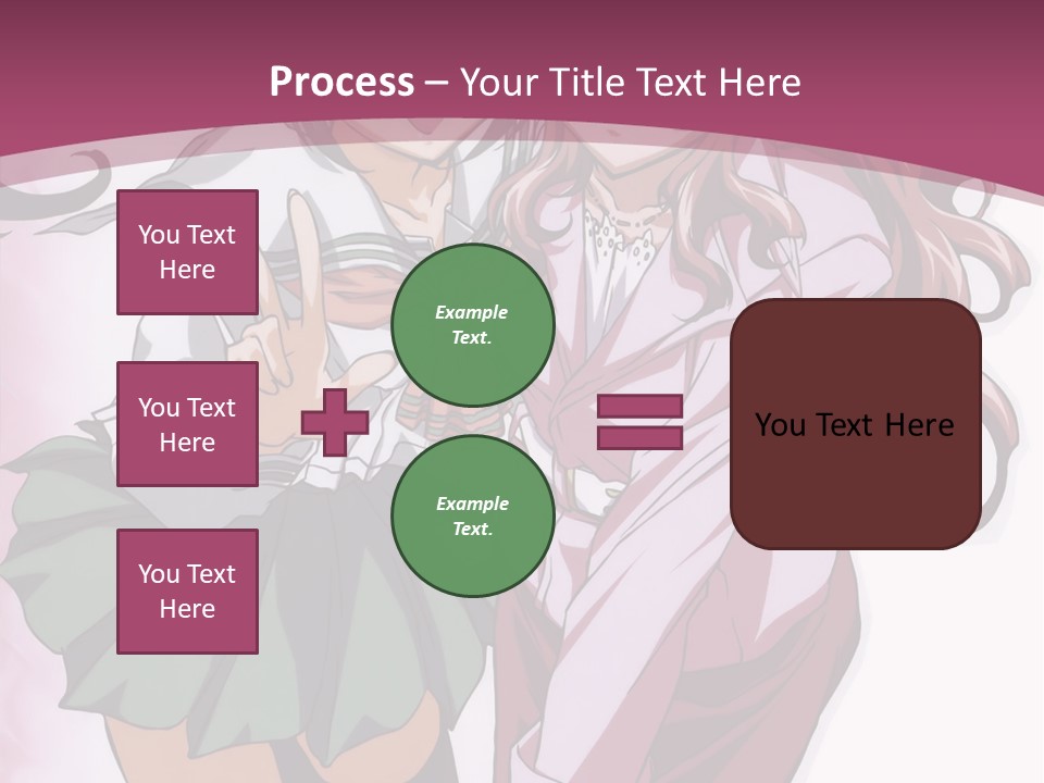 A Couple Of Anime Characters With A Pink Background PowerPoint Template