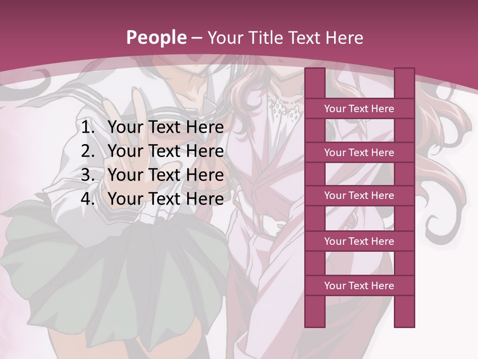 A Couple Of Anime Characters With A Pink Background PowerPoint Template