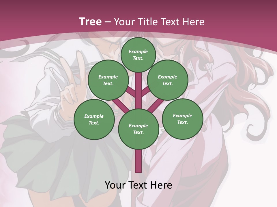 A Couple Of Anime Characters With A Pink Background PowerPoint Template