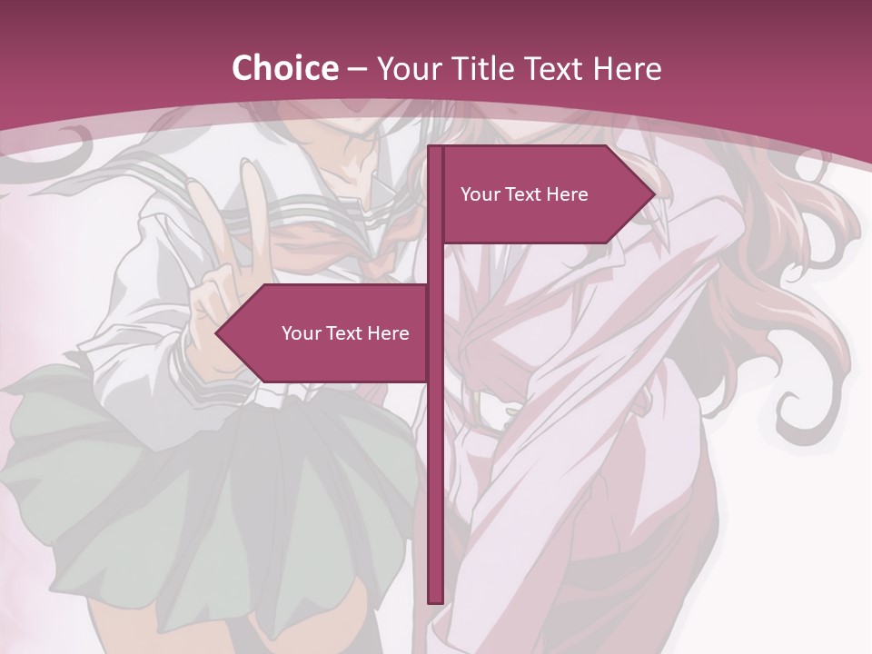A Couple Of Anime Characters With A Pink Background PowerPoint Template