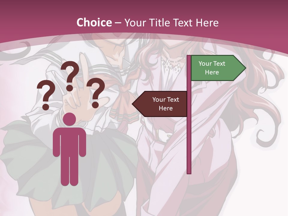 A Couple Of Anime Characters With A Pink Background PowerPoint Template