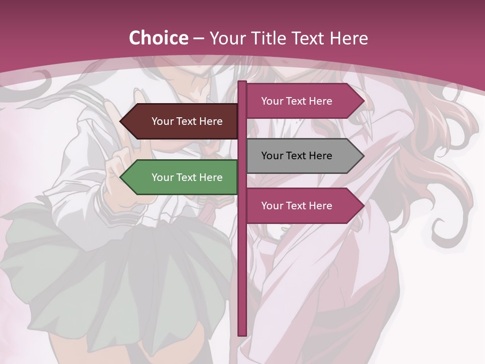 A Couple Of Anime Characters With A Pink Background PowerPoint Template