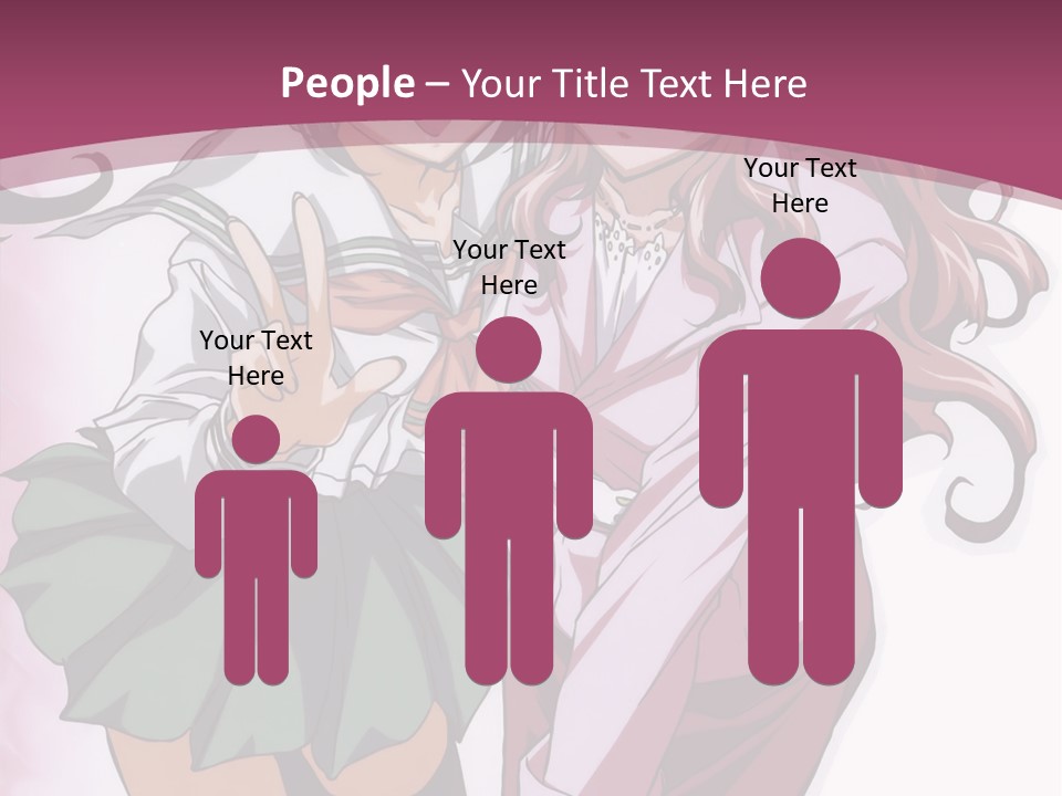 A Couple Of Anime Characters With A Pink Background PowerPoint Template