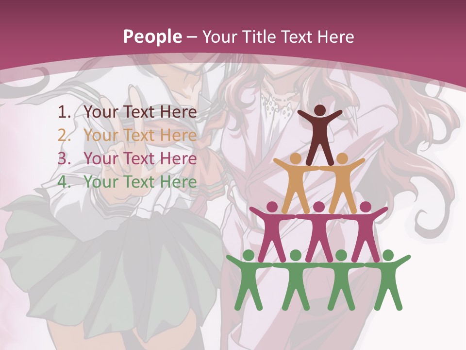 A Couple Of Anime Characters With A Pink Background PowerPoint Template