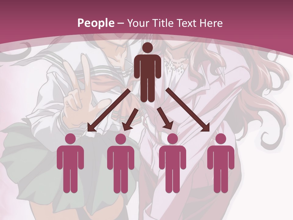 A Couple Of Anime Characters With A Pink Background PowerPoint Template