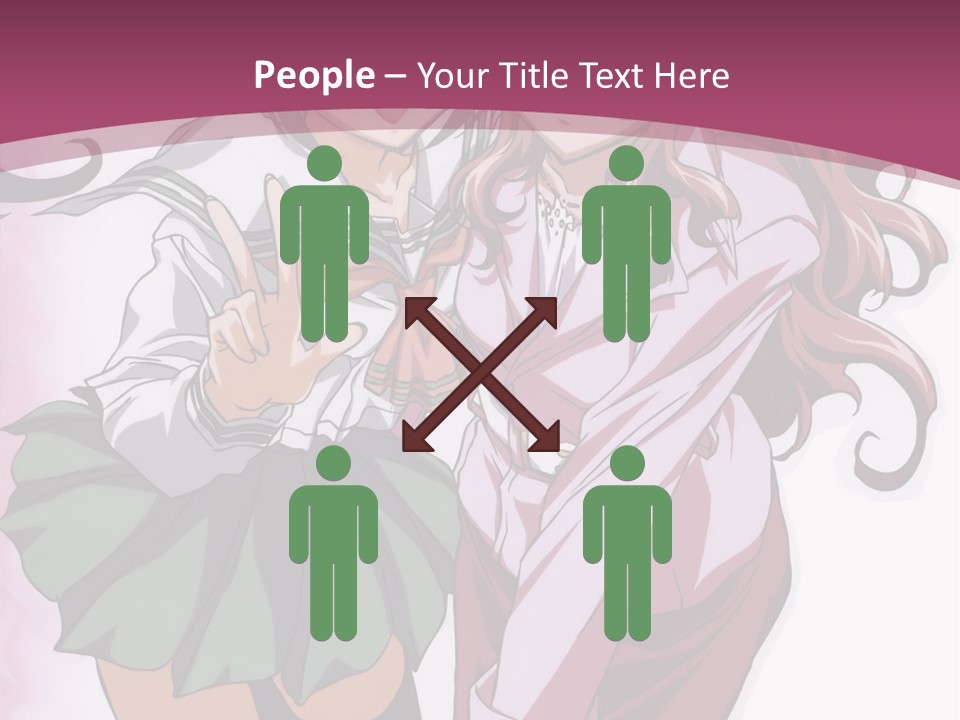 A Couple Of Anime Characters With A Pink Background PowerPoint Template