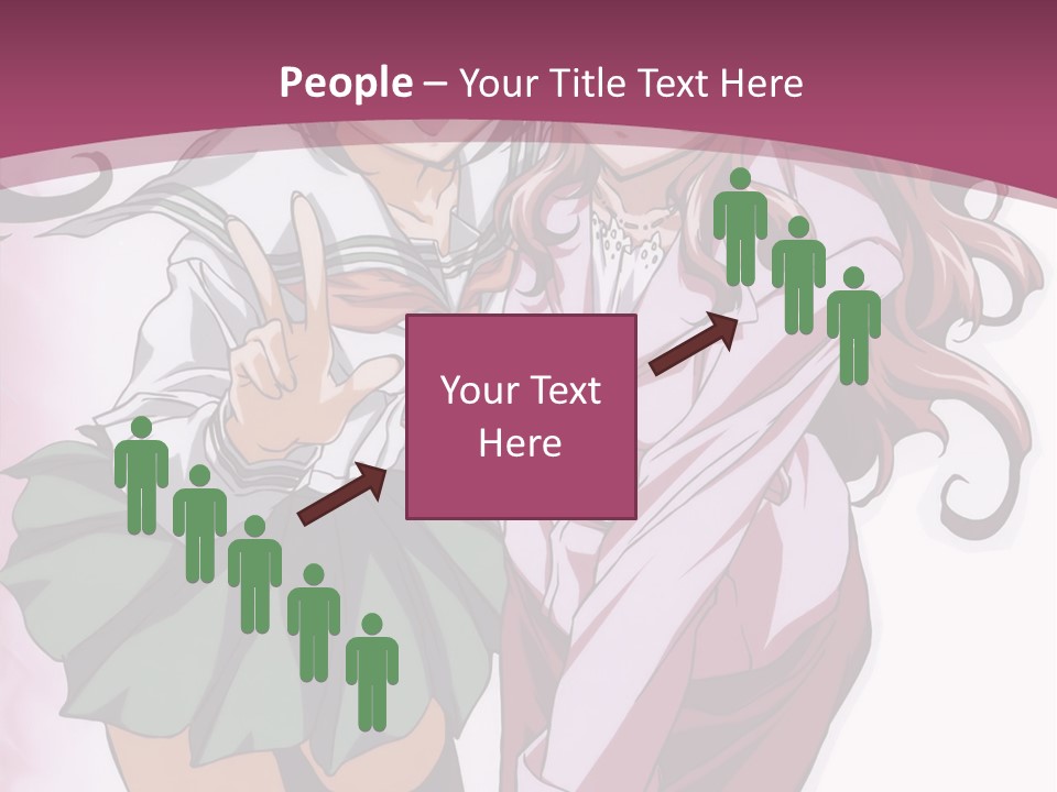 A Couple Of Anime Characters With A Pink Background PowerPoint Template