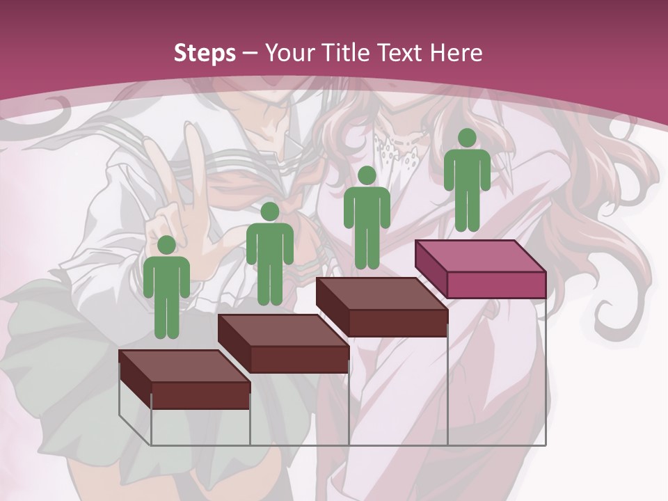 A Couple Of Anime Characters With A Pink Background PowerPoint Template