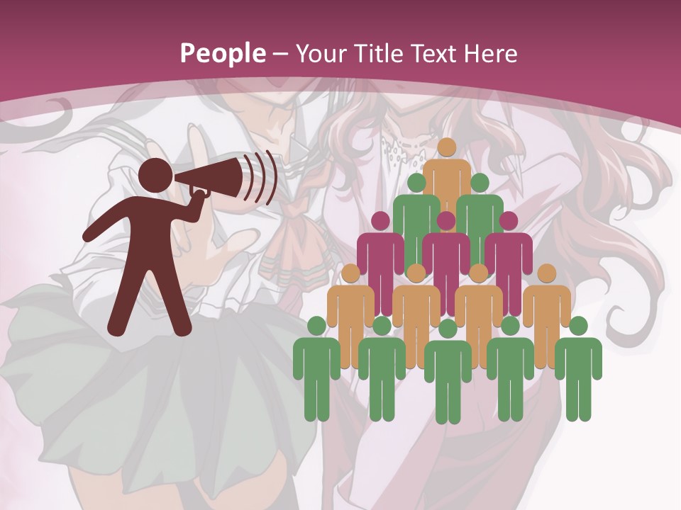 A Couple Of Anime Characters With A Pink Background PowerPoint Template