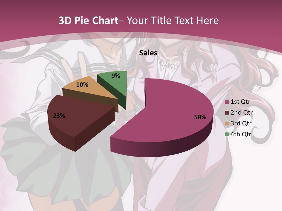 A Couple Of Anime Characters With A Pink Background PowerPoint Template