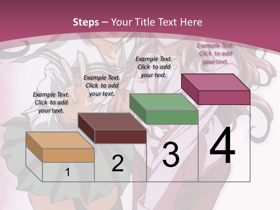 A Couple Of Anime Characters With A Pink Background PowerPoint Template