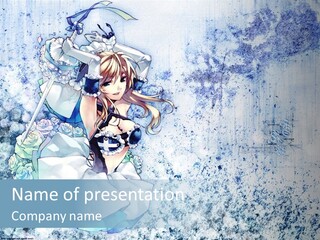 A Anime Character With A Sword In Her Hand PowerPoint Template