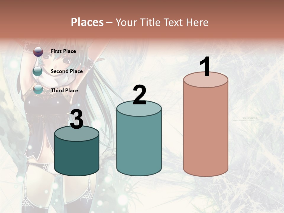 A Girl With Green Hair Is Holding A Sword PowerPoint Template