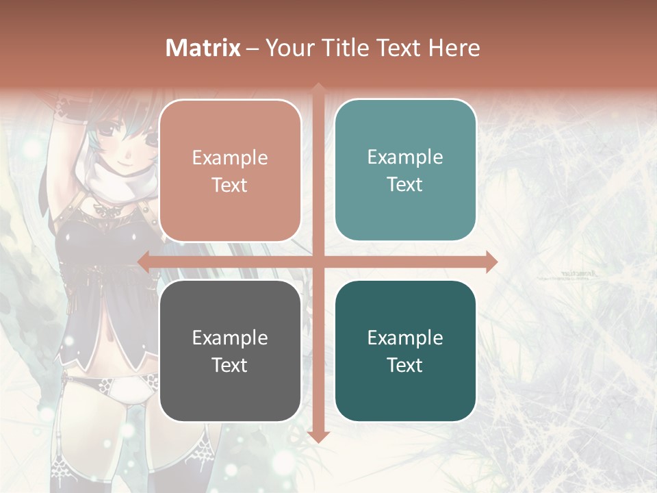 A Girl With Green Hair Is Holding A Sword PowerPoint Template