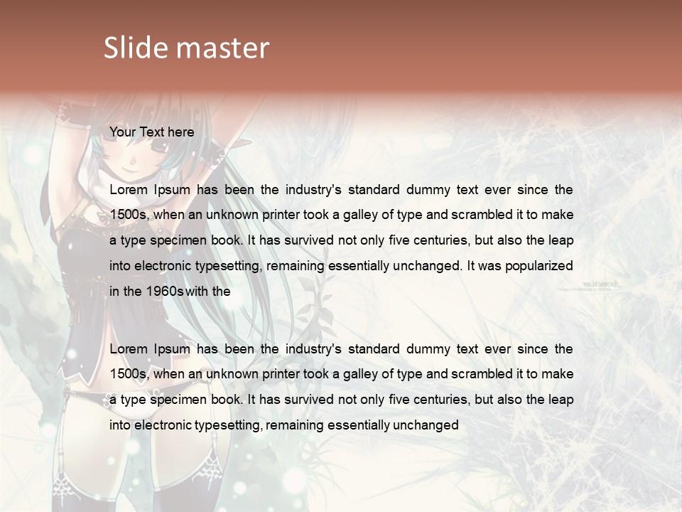 A Girl With Green Hair Is Holding A Sword PowerPoint Template