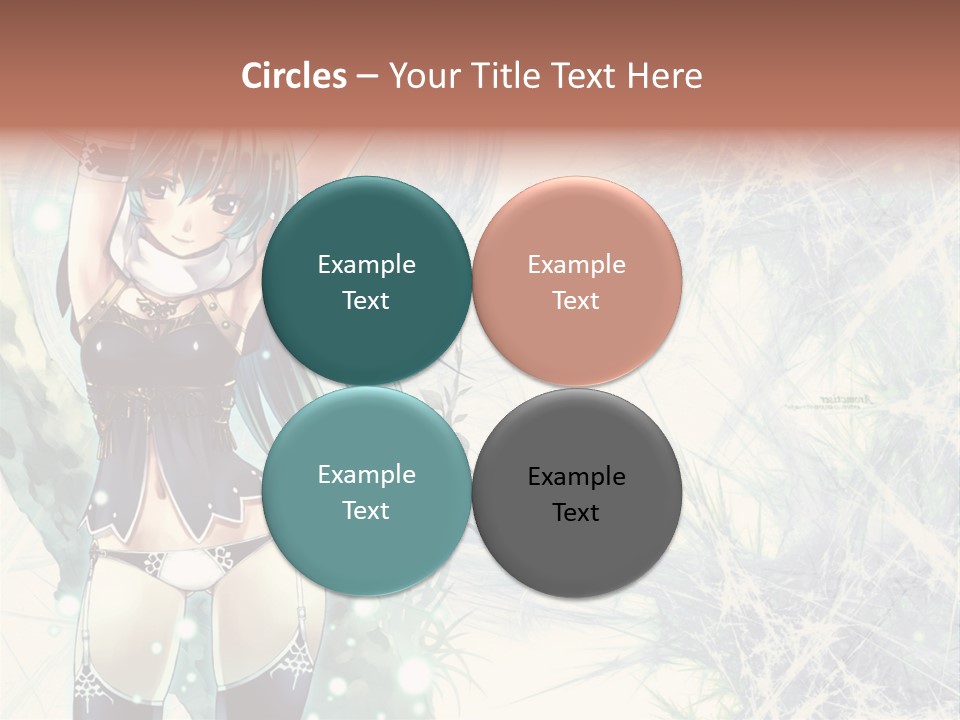 A Girl With Green Hair Is Holding A Sword PowerPoint Template