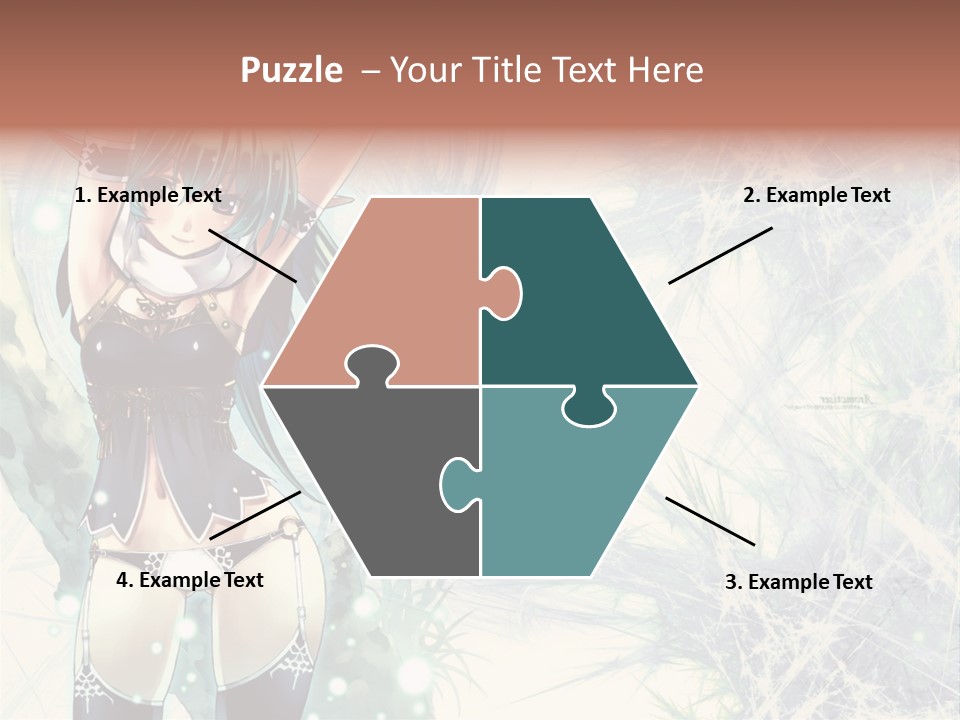 A Girl With Green Hair Is Holding A Sword PowerPoint Template