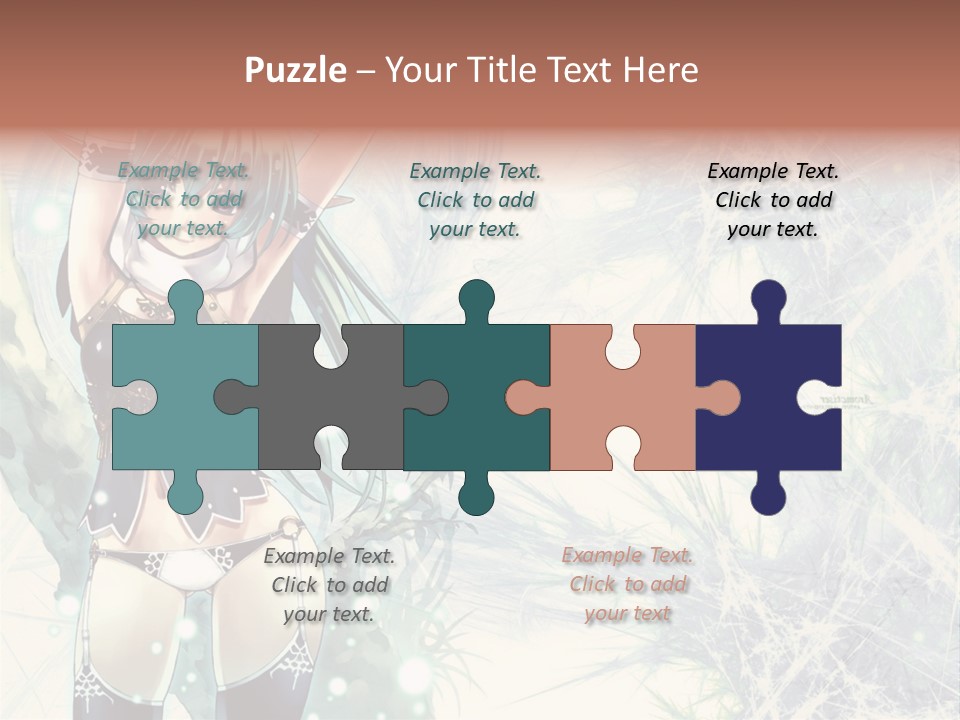 A Girl With Green Hair Is Holding A Sword PowerPoint Template
