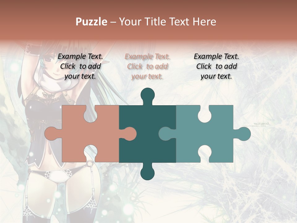 A Girl With Green Hair Is Holding A Sword PowerPoint Template