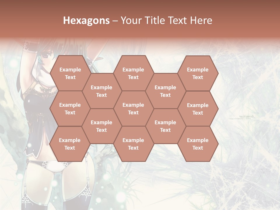 A Girl With Green Hair Is Holding A Sword PowerPoint Template