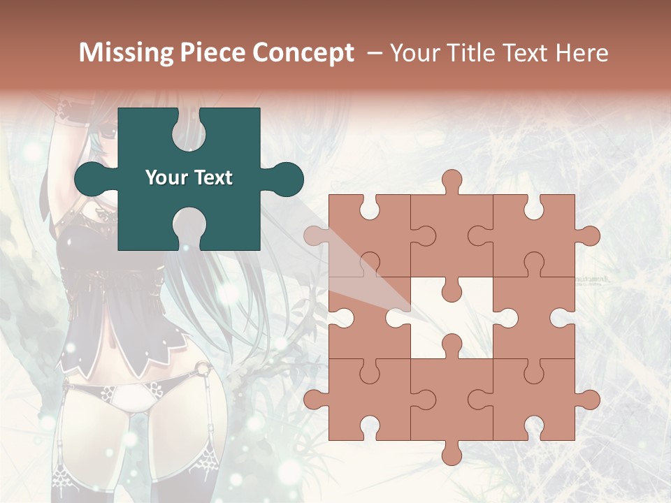 A Girl With Green Hair Is Holding A Sword PowerPoint Template