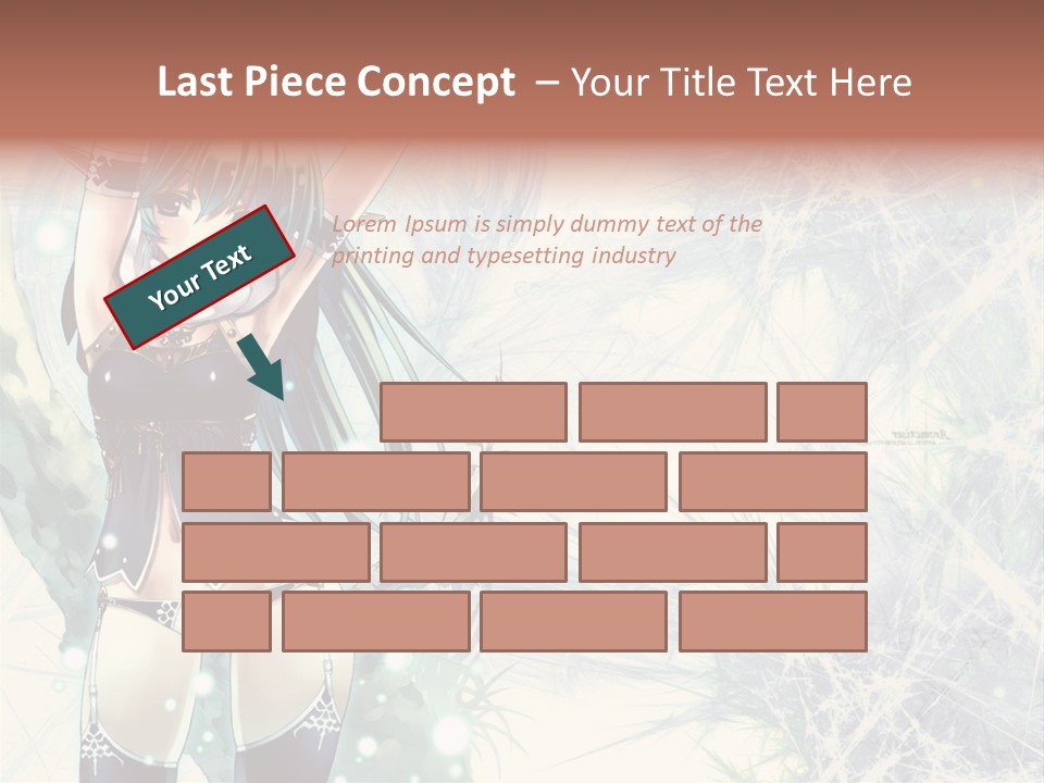 A Girl With Green Hair Is Holding A Sword PowerPoint Template