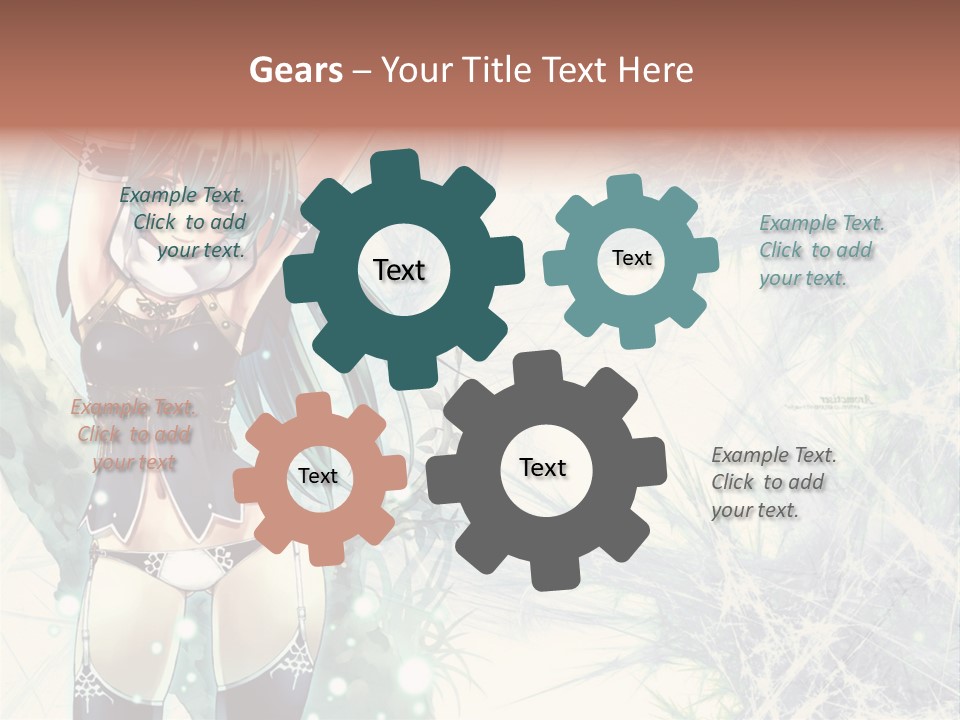 A Girl With Green Hair Is Holding A Sword PowerPoint Template
