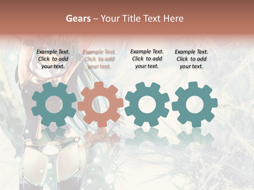 A Girl With Green Hair Is Holding A Sword PowerPoint Template